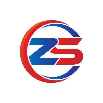 zs logo vector modern initial swoosh circle blue and red