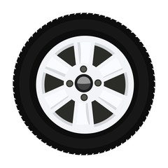 Obraz premium Car wheel mock up in detail with solid and flat color design.