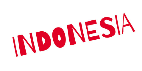 Indonesia rubber stamp. Grunge design with dust scratches. Effects can be easily removed for a clean, crisp look. Color is easily changed.