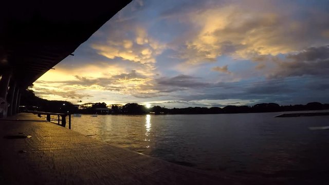 Evening scene at wake park
