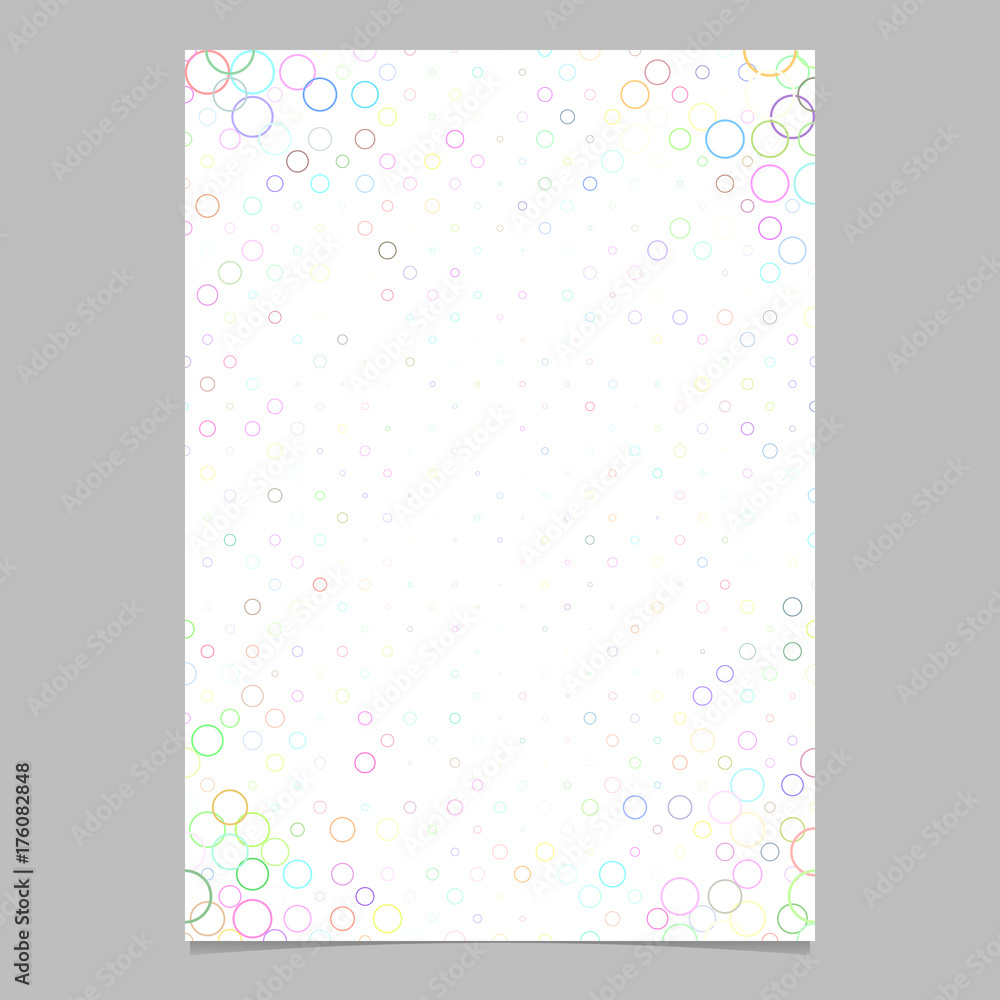 Poster abstract circle pattern page corner background template - vector graphic from rings in multicolored 