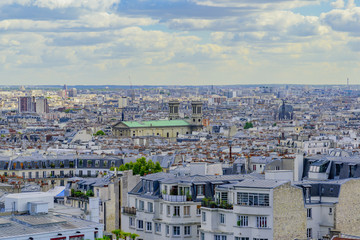 Fototapeta premium seen area from Montmartre hill in Paris city in France