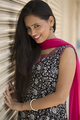 Fototapeta premium Indian woman smiling with long black hair