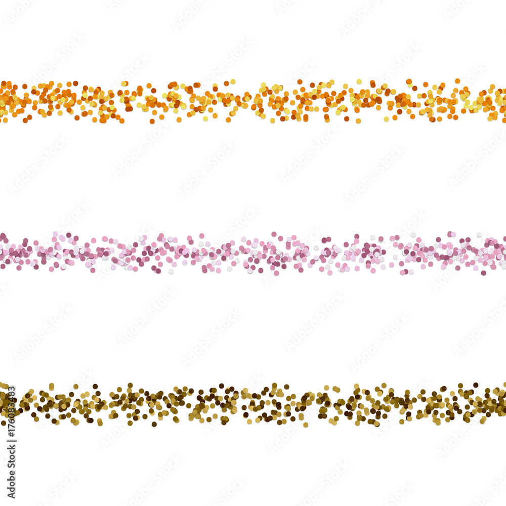 Poster seamless random dot pattern page divider line design set - vector graphic decoration elements from c