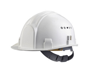 Fototapeta premium isolated white construction helmet on white