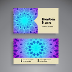 Fototapeta premium Business Card. Vintage decorative elements. Ornamental floral business cards or invitation with mandala