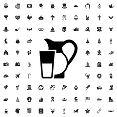 Milk icon. set of filled holiday icons.