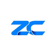 zc logo initial logo vector modern blue fold style