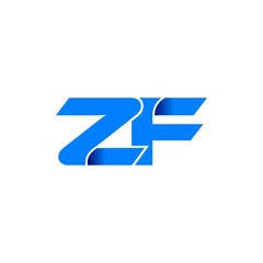 zf logo initial logo vector modern blue fold style