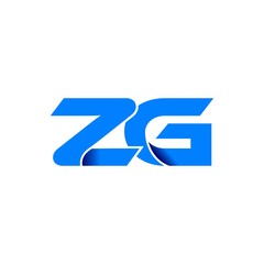 zg logo initial logo vector modern blue fold style