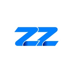 zz logo initial logo vector modern blue fold style