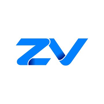 zv logo initial logo vector modern blue fold style