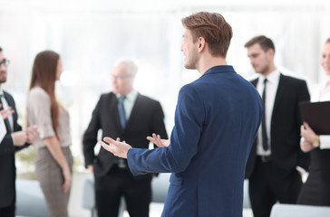 Fototapeta premium image is blurred.the Manager makes a report to the business team.