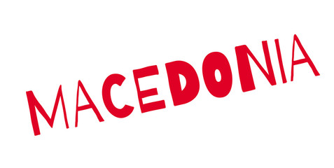 Macedonia rubber stamp. Grunge design with dust scratches. Effects can be easily removed for a clean, crisp look. Color is easily changed.