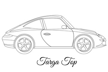 Obraz na płótnie Canvas Targa top car body type outline