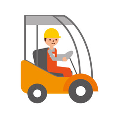 man driving a delivery truck logistic working