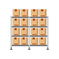shelf with carton boxes warehouse storage cardboard cargo