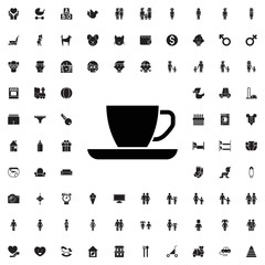 Coffee icon. set of filled family icons.