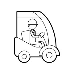 man driving a delivery truck logistic working