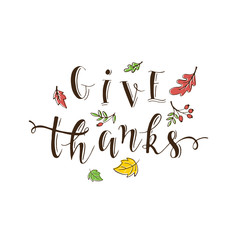 Give thanks lettering