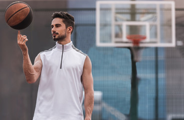 Handsome basketball player