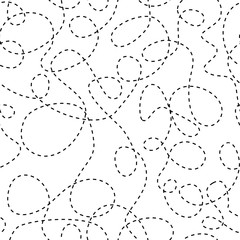 Dashed hand drawn lines, seamless pattern background, vector illustration for fabric, cards, invitations, wrapping paper, stationery and web backgrounds