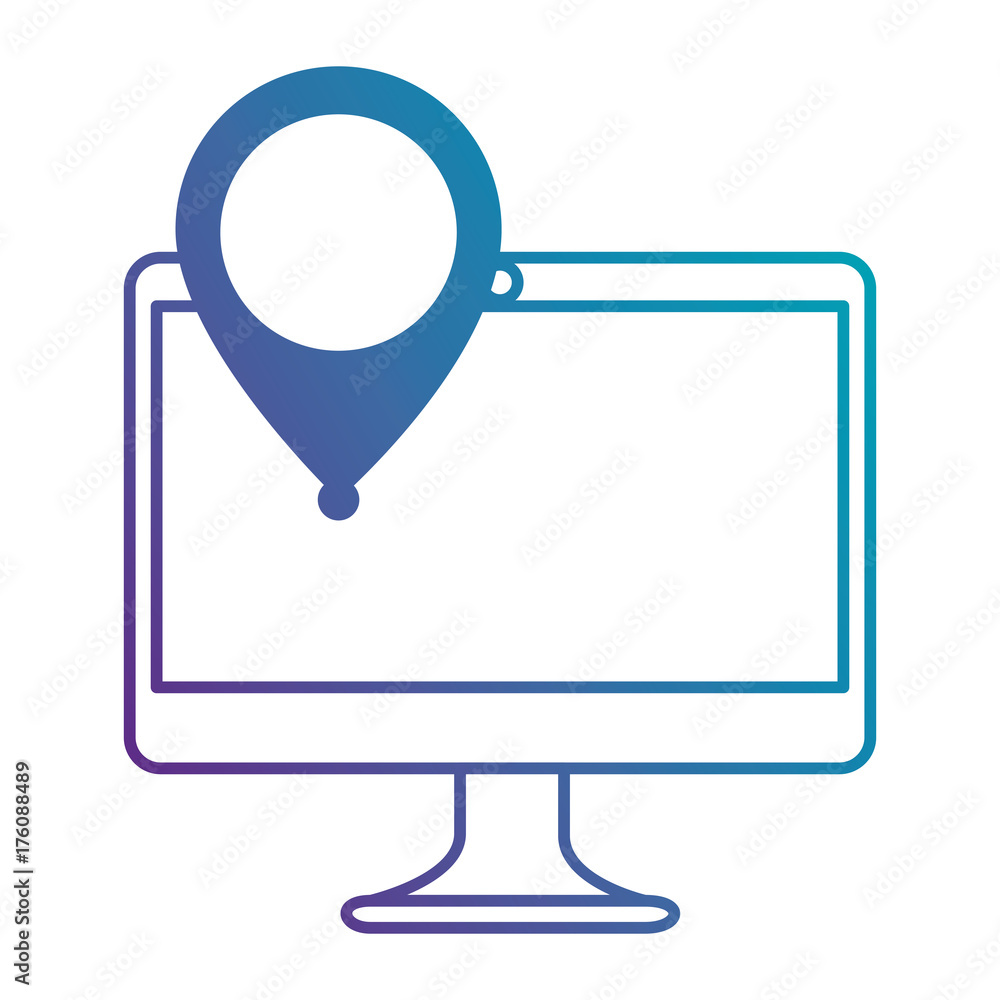 Poster computer with pointer location isolated icon