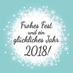 Fototapeta na wymiar Frohes Fest und ein glückliches Jahr 2018