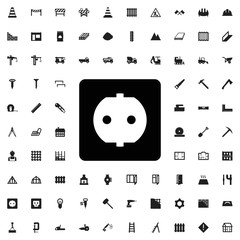 Socket icon. set of filled construction icons.