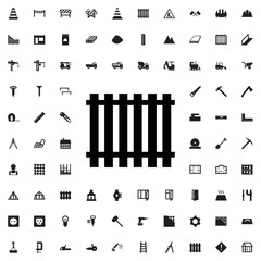 Fence icon. set of filled construction icons.