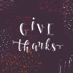 Fototapeta na wymiar Thanksgiving day lettering