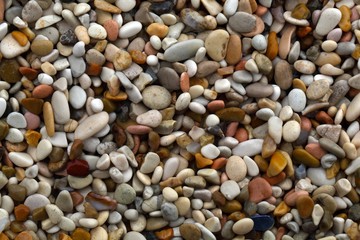 Different colored beach pebbles