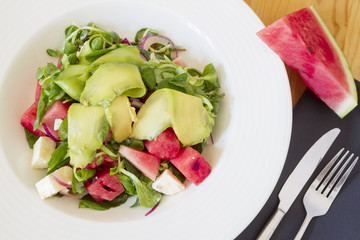 Valeriana Salad Watermelon Avocado