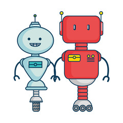 electronic robots characters icon