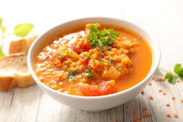 bowl of lentil soup