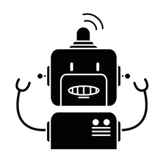 electronic robot character icon