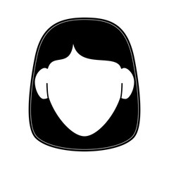 woman avatar head icon image vector illustration design  black and white