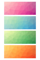 Low poly rectangle set as banner and design element