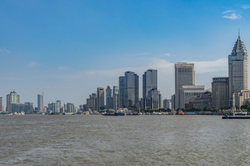 Shanghai skyline, Shanghai downtown district in China.
