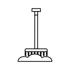 garden pitchfork with soil for working farm