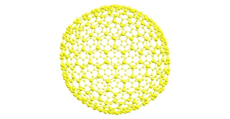 Fullerene C720 molecular structure isolated on white