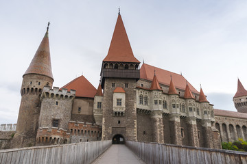 Corvin Castle located in Hunedoara, Romania.