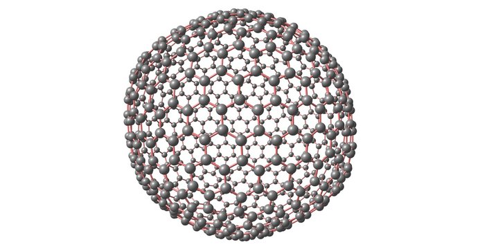 Fullerene C720 molecular structure isolated on white