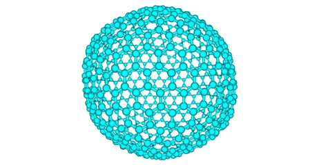 Fullerene C720 molecular structure isolated on white