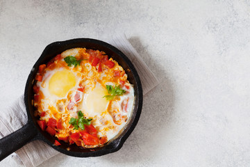 Shakshuka, traditional middle eastern traditional dish