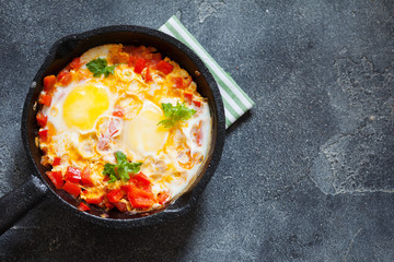 Shakshuka, traditional middle eastern traditional dish