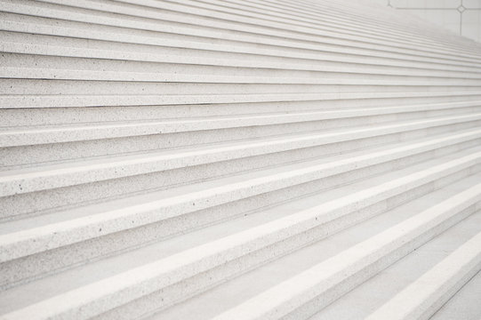 Stairs On Grey Cement Background In Paris, France