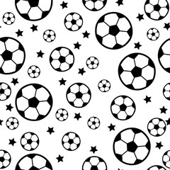 seamless pattern with football balls. Football infinite background