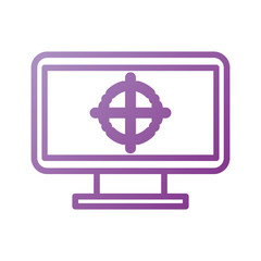 screen monitor with tag design graphic element