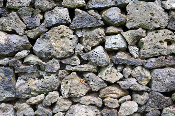 Detail of rocks in a dry stone wall